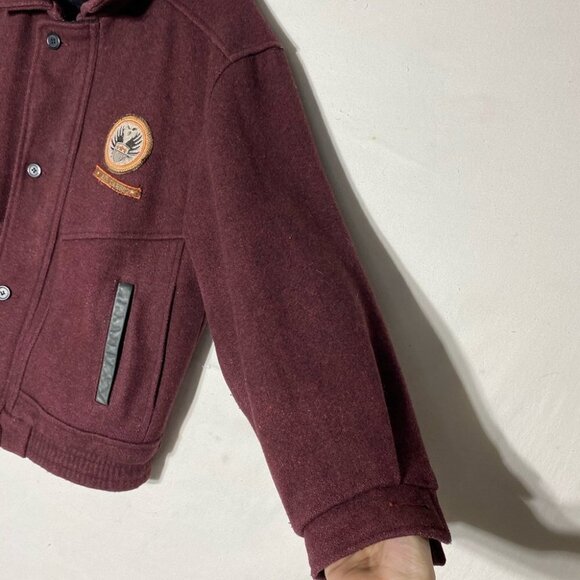 Vintage Hemingway Collection Burgundy Wool Bomber M - Picture 6 of 15